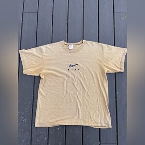 Vintage Nike T-Shirt Men’s XL Short Sleeve Striped Embroidered Swoosh yellow